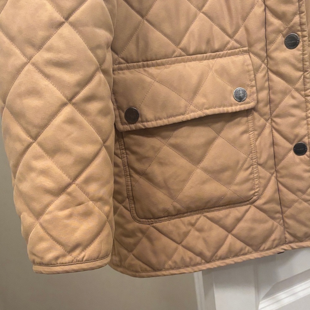 Lauren Ralph Lauren Quilted Utility Jacket in Camel with Brown Corduroy Collar - Picture 5 of 6